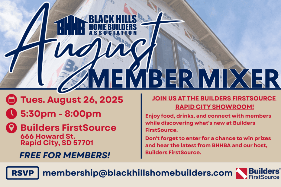 Black Hills Home Builders August Member Mixer Info