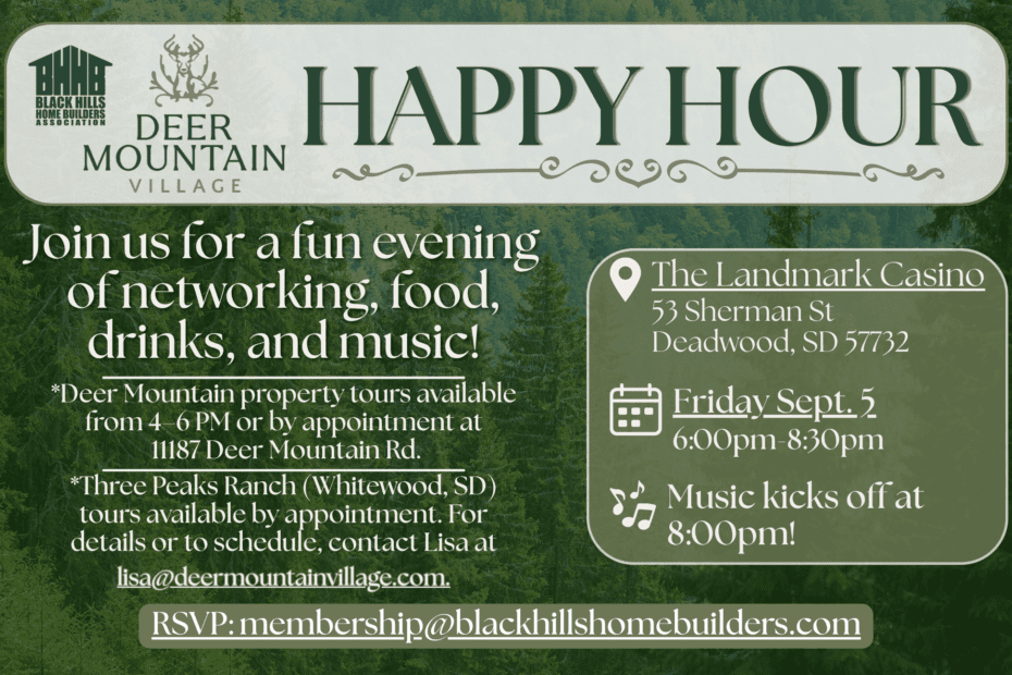 BHHBA deer mountain happy hour at landmark casino in deadwood, sd on september 5th 2025