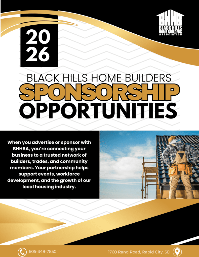 2026 Black Hills Home Builders Sponsorship Packet Graphic